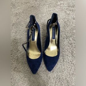 BCBG generation blue fusion kelso calf women’s ankle strap heels